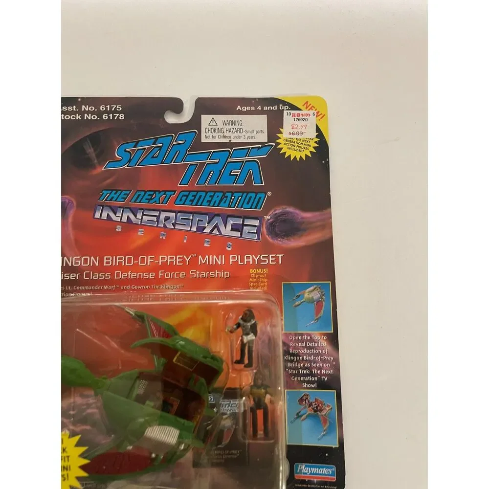 Star Trek Innerspace Series Klingon Bird-of-Prey Mini Playset By Playmates Vtg